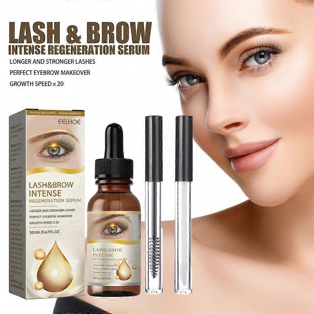 20ml 1/2Pcs Lash & Brow Intense Serum Kit,Long And Curling Eyelashes, Moisturizing Eyebrows, Dark And Thick