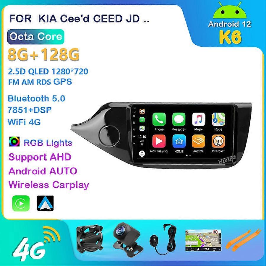Carplay 9" Android 12 Car Radio for KIA Cee'd CEED JD 2012 2013 2014 - 2018 Multimedia Player Navigation GPS 2 Din DVD Head Unit