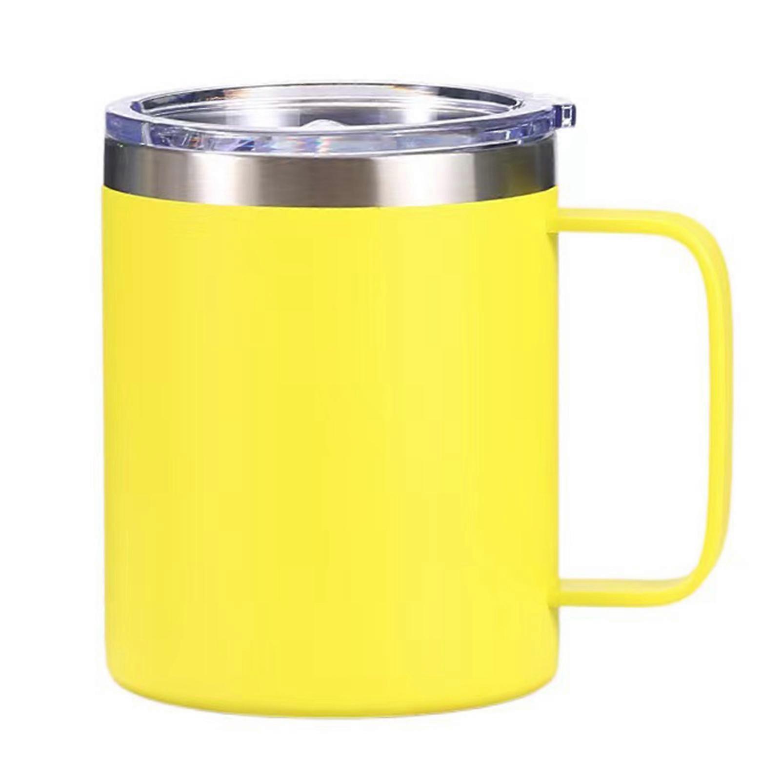 360ML Insulation Cup with Handle Long-term Insulation Clear Cover Leak-proof Comfortable Grip Thermal Mug Home Supply Jikaixiang