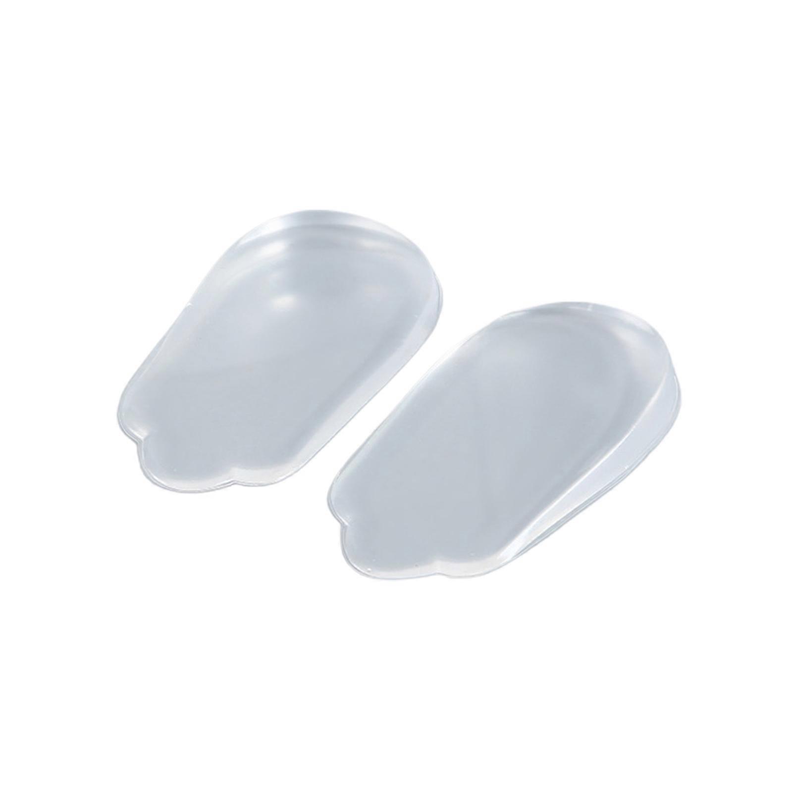 QingHai 4 Pairs Clear Orthopedic Insoles Inserts Lateral Heel Wedge Soft Silicone Pads