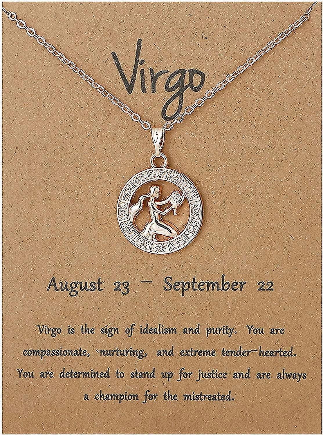 Zodiac Κολιέ 12 Constellation Sign Μενταγιόν Κολιέ Γενέθλια Holiday Valentine δώρο για γυναίκες κορίτσια