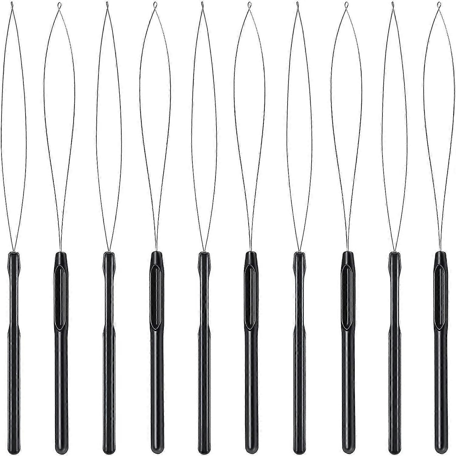 10-piece Hair Loop Needle Threader (black)