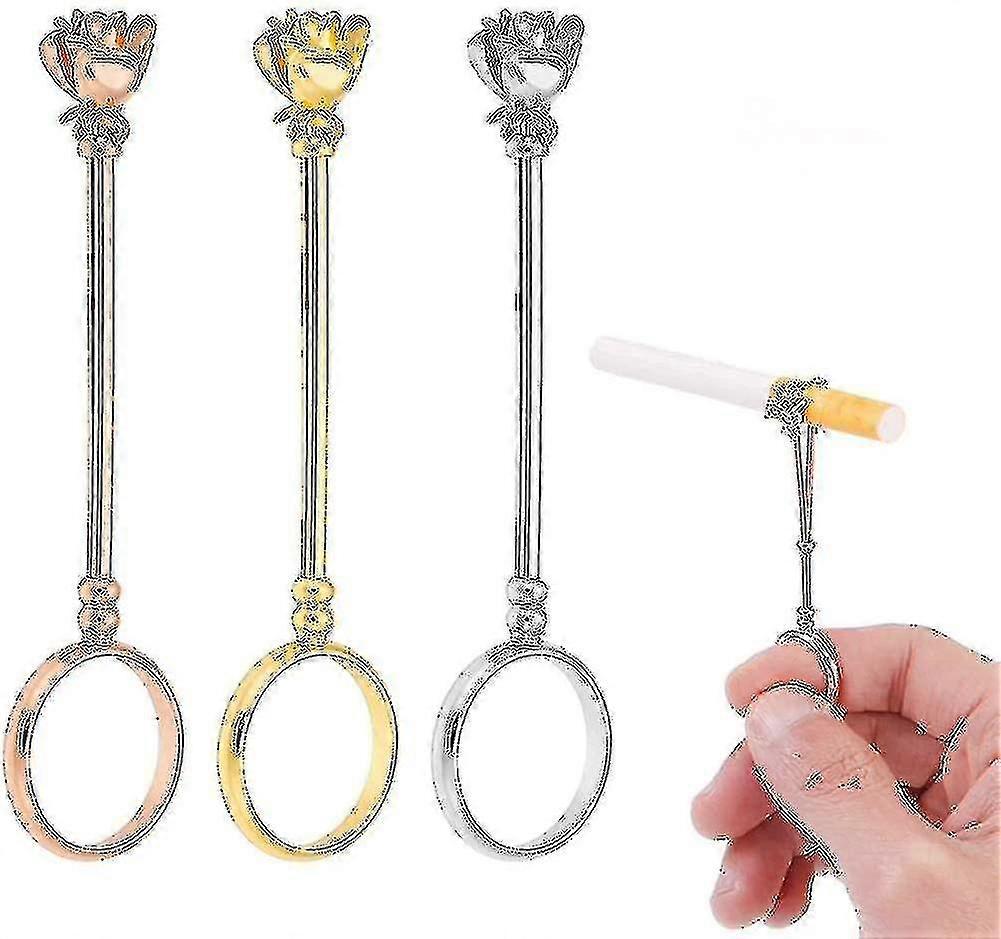 3pcsシガレットホルダーリング女性用シガレットホルダーエレガントリングハンズフリーシガレットフィンガーリングは、男性と女性のためにあなたの指を保護し続けます
