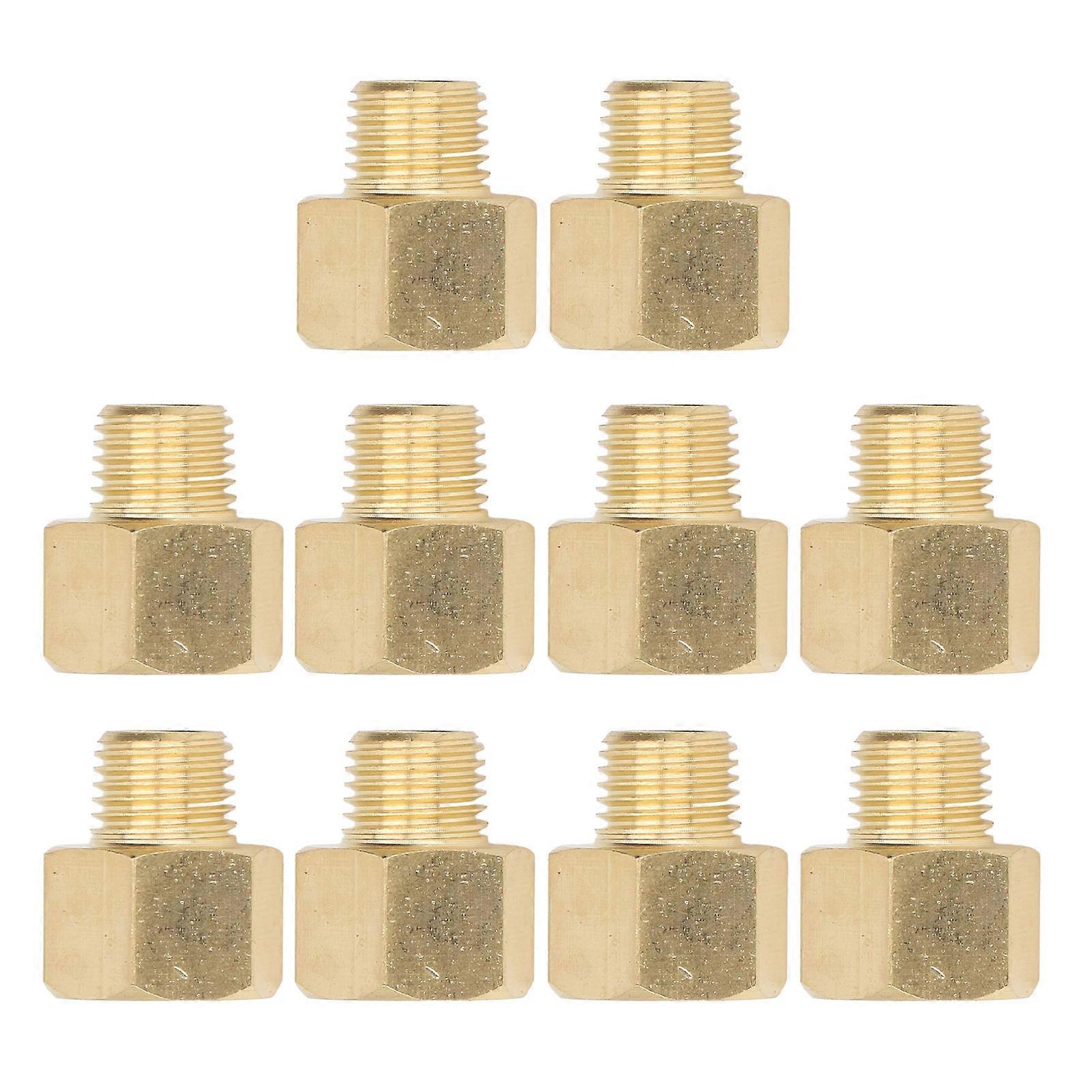 10 szt. mosiężnych złączek rurowych 3/8 cala NPT męskich na 1/4 cala NPT żeńskich, adapter przedłużający, akcesoria hydrauliczne