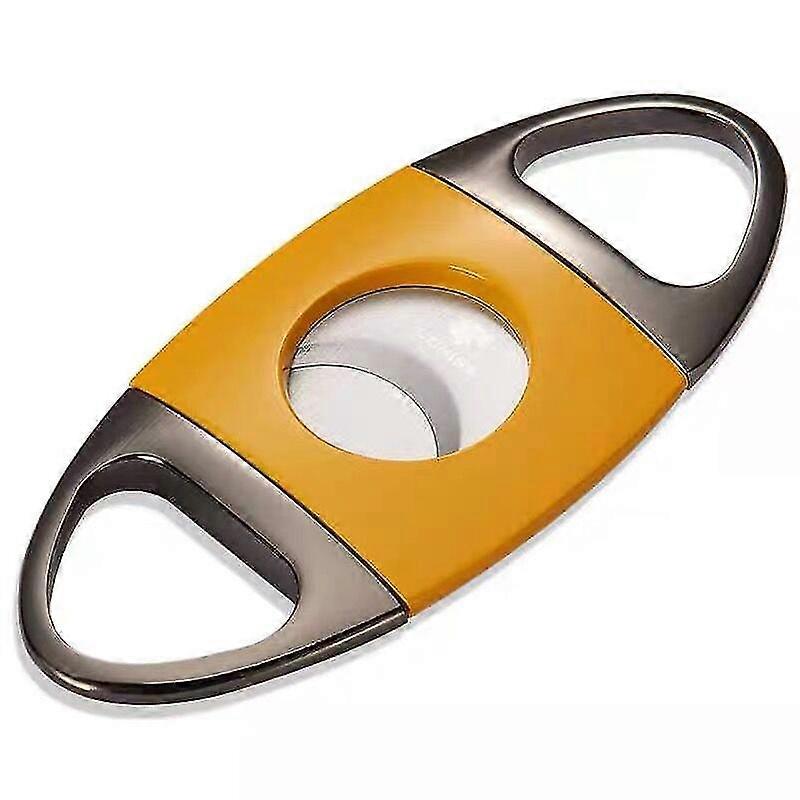Coupe-cigares en acier inoxydable de couleur jaune et argent