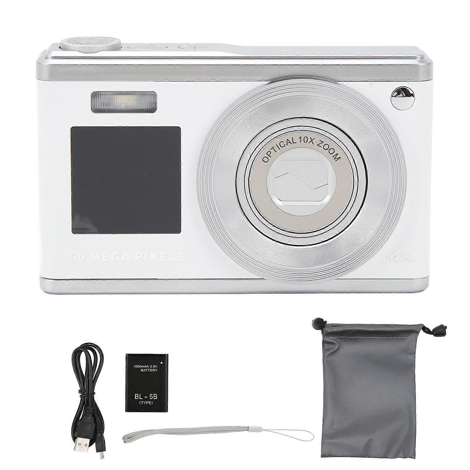 Digital Camera, 2.88 inch IPS Screen, Anti-Shake, 10x Optical Zoom, 1000mAh, Auto Focus, Vlogging Camera, Built-in Fill Light