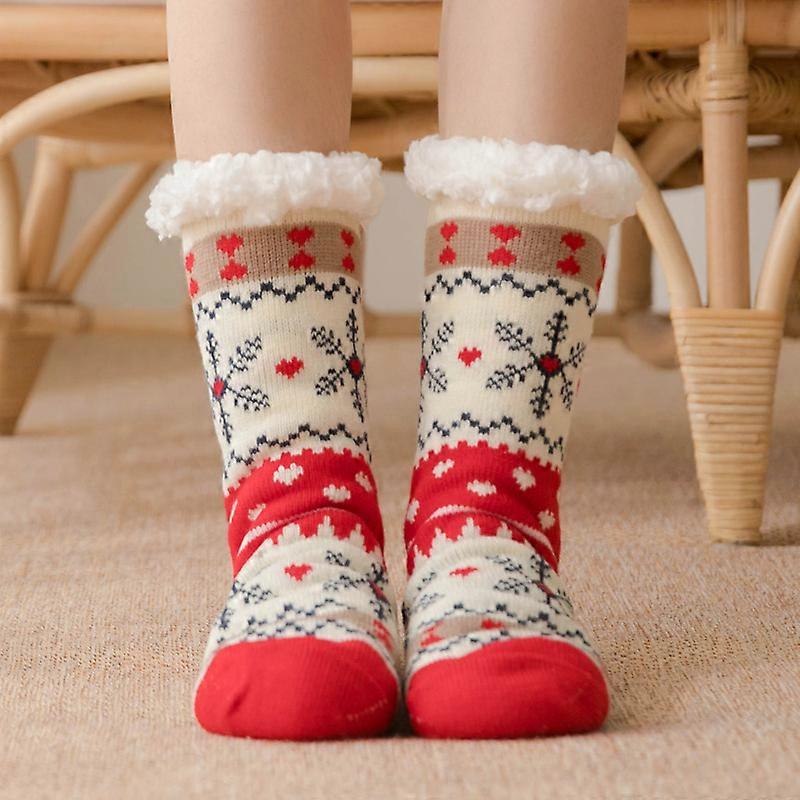 Fuzzy Slipper Socks for Women, Winter Warm Soft Fleece Lined Non Skid