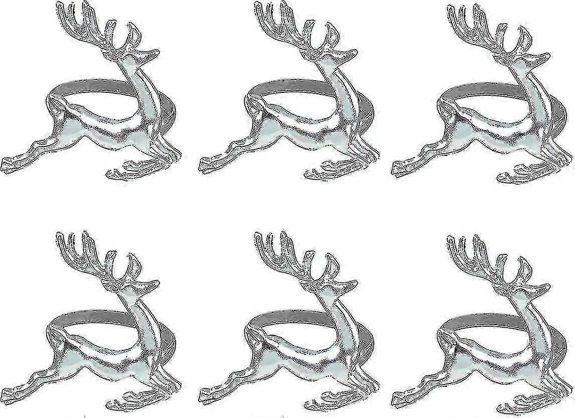 12pcs jul elg hjort serviett ringer legering serviett bord dekorasjon
