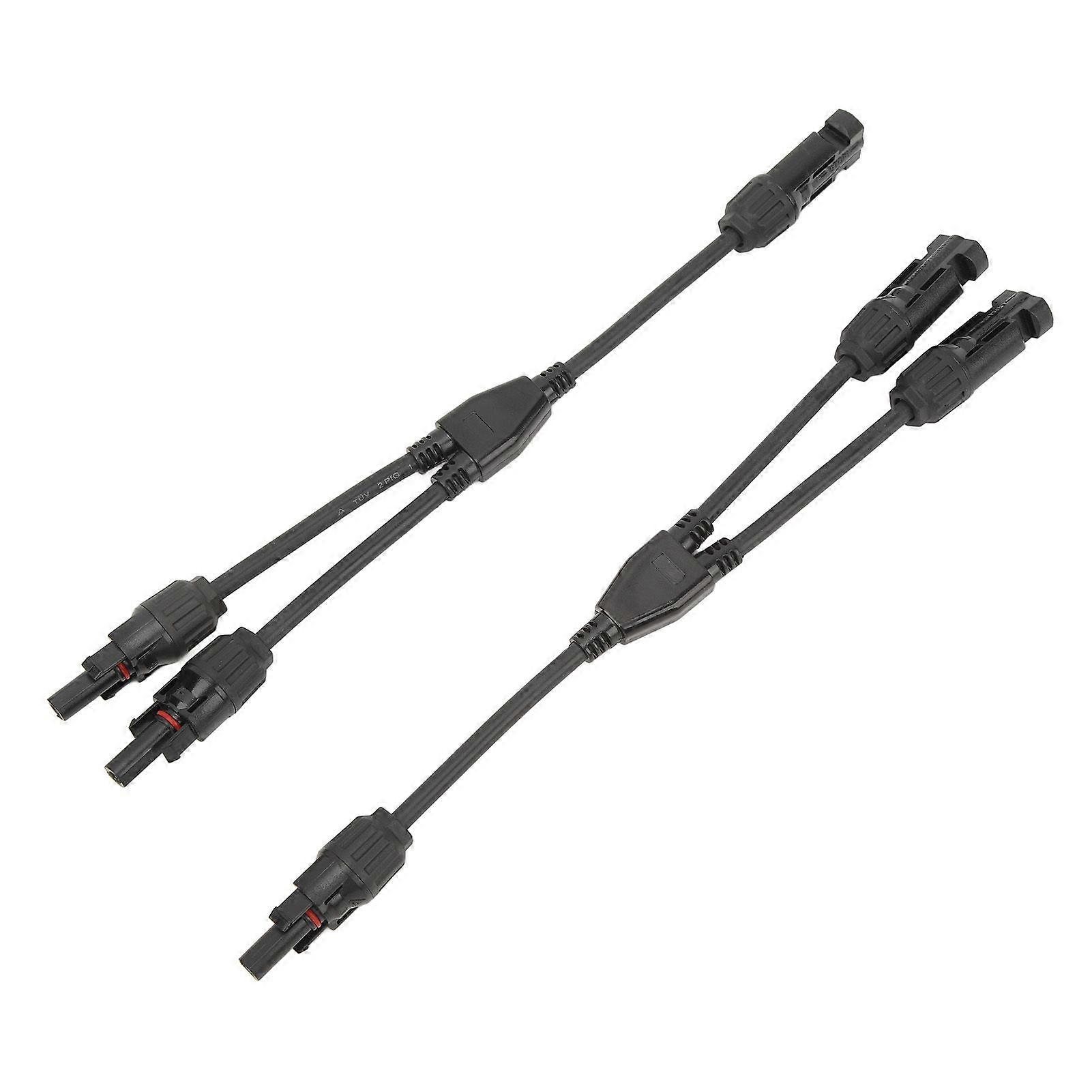 1 Pair Solar Panel Y Branch Parallel Cable 2 to 1 Solar Connectors Y Branch Parallel Adapter Cable Wire Plug Tool Kit MFF FMM 30CM 0.98FT