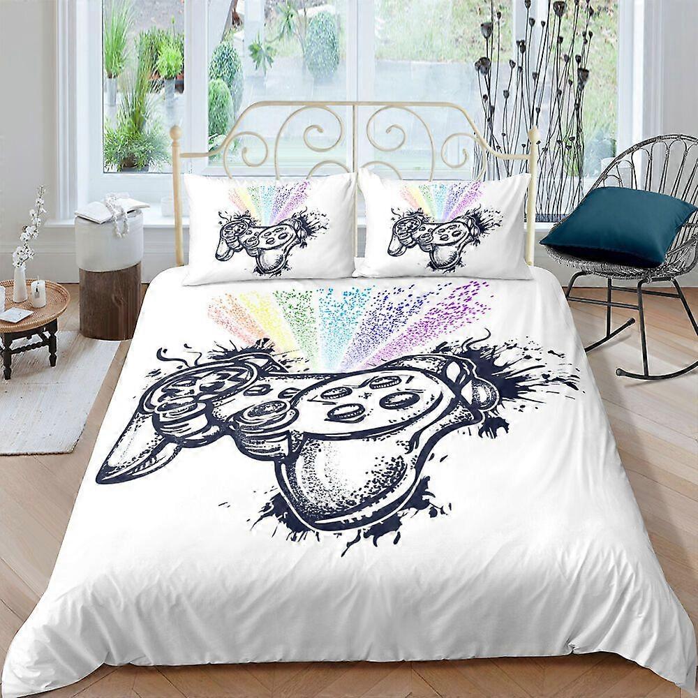 v241 Lençóis Game Controller Sketch Quilt Cover Video Game Conjunto de Cama Duna Duvet CoverConjunto de Cama de 3 Peças (1 Capa de Edredom + 2 Fronhas) y241