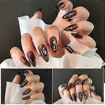 Zwarte effen kleur valse nagels herbruikbare com