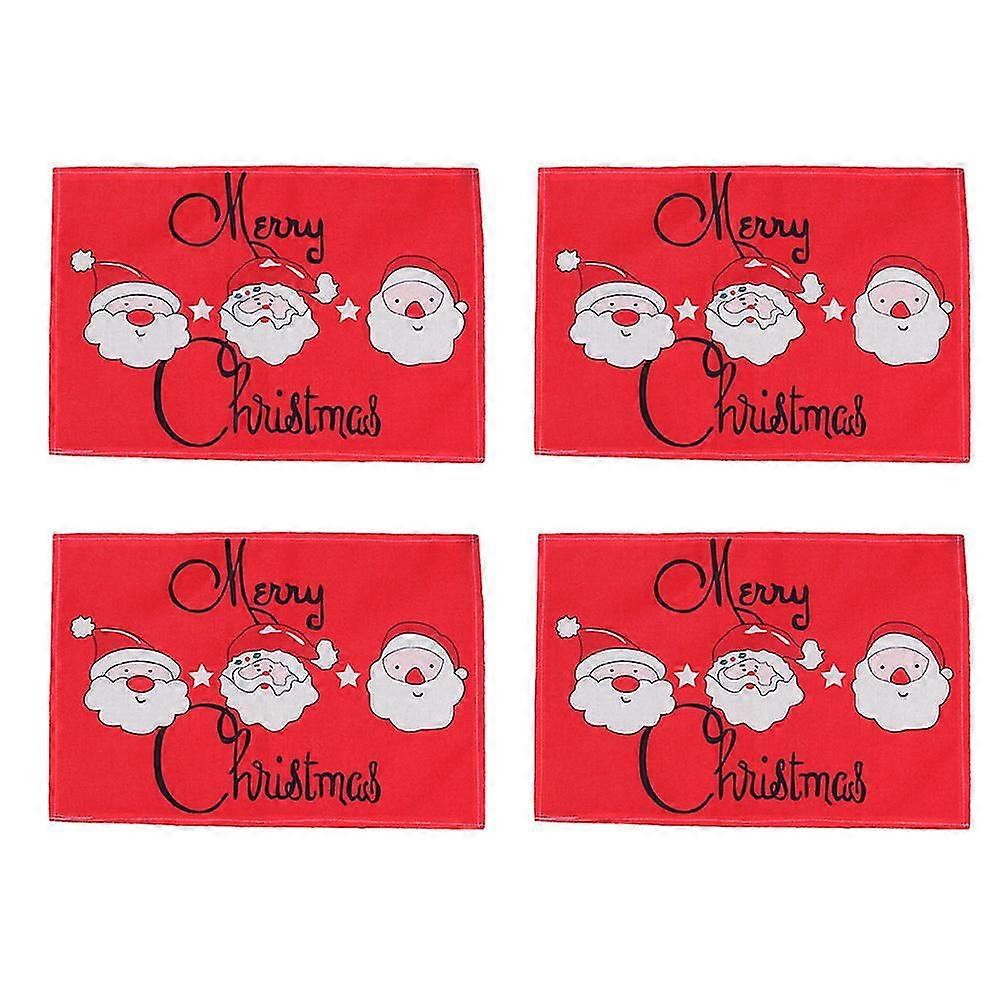 Christmas Table Mats Placemats Set Of 4 Winter Holiday Xmas Kitchen Mat Dining Place Mathappy New Year Accessory