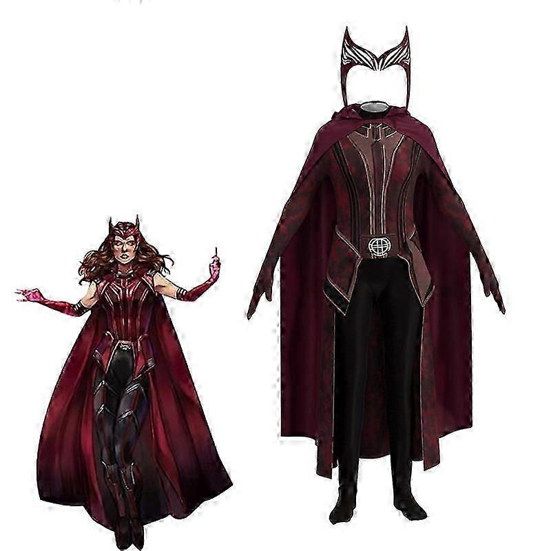 תחפושת קוספליי מכשפה ארגמן סט מלא עם כיסויי ראש לנשים