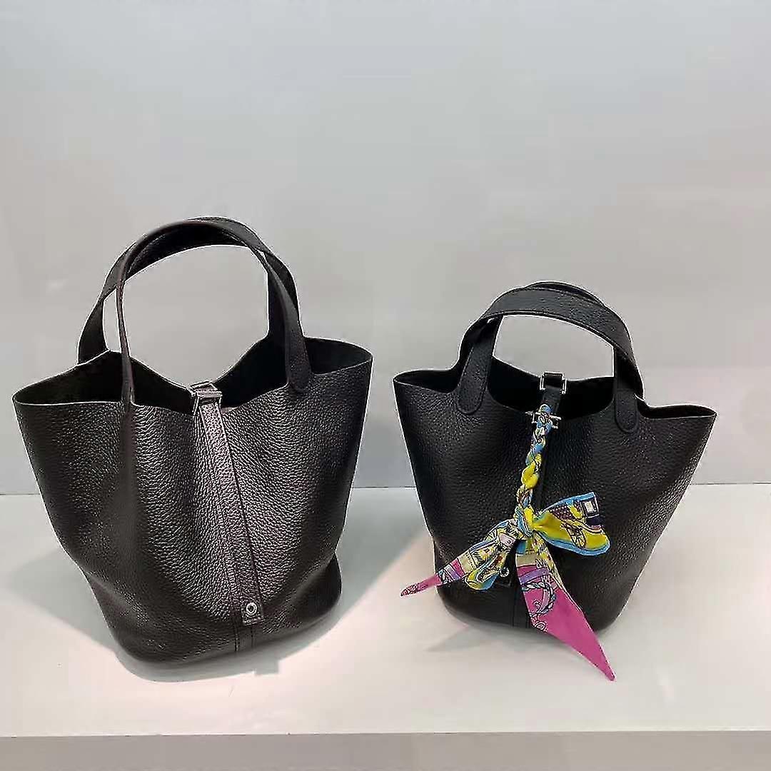 Kvinnor Damer Handväska Första Lagret Kohud Grönsakskorg Mjuk Läder Bucket Bag-Bra