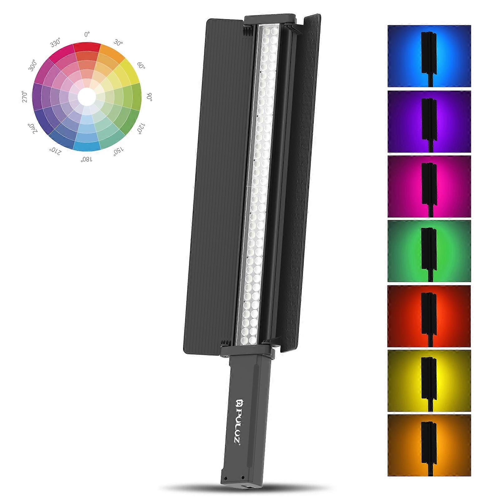 PULUZ 72 LEDs Photo Handheld Stick Light Full Color RGB Fill Light avec Barndoor