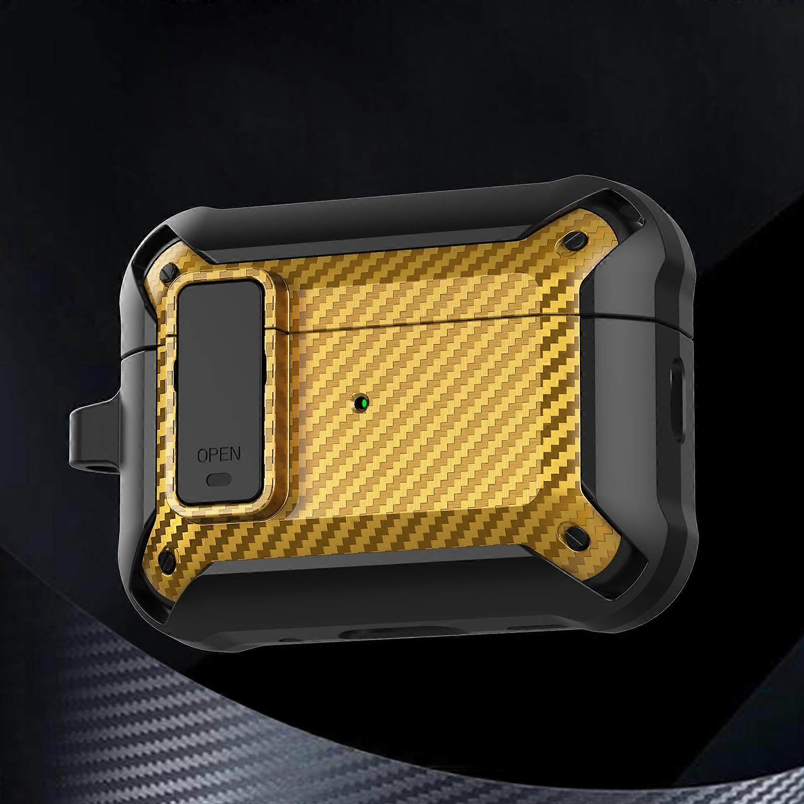 For AirPods Pro 2 Bumblebee Carbon Fiber Earphone Protective Case