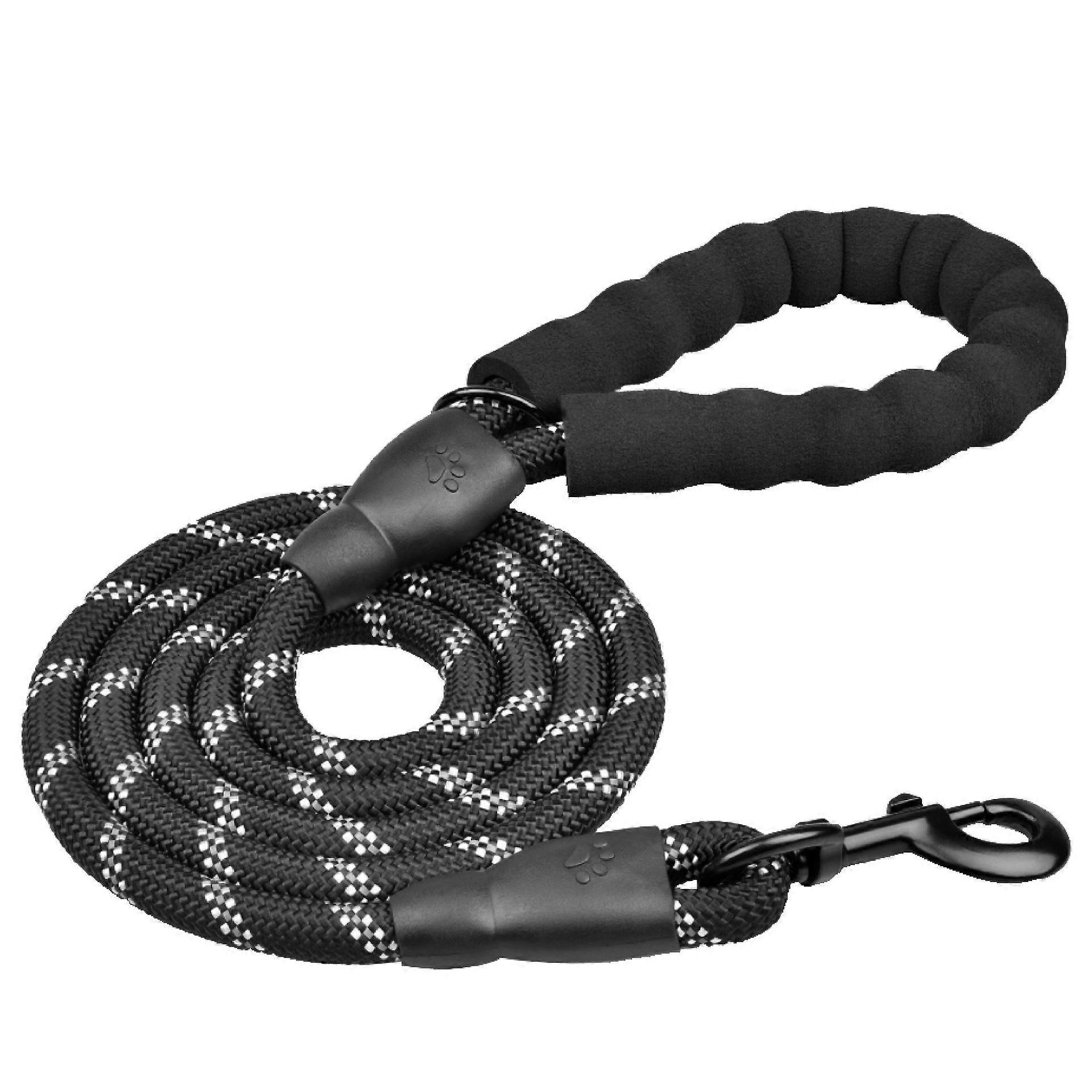 Reflective Comfortable Dog Leash for Night Walking with Poop Bag Holder 4/5/6 FT 1/2 inch