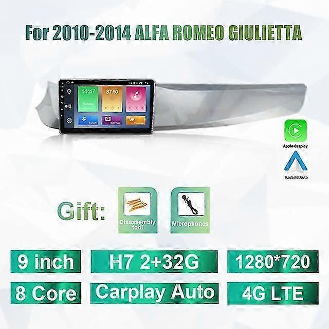 Auto Android 11 For ALFA ROMEO GIULIETTA 2010-2014 Car Radio Multimedia Video Player 4G Navigation GPS DSP 48EQ 2din car