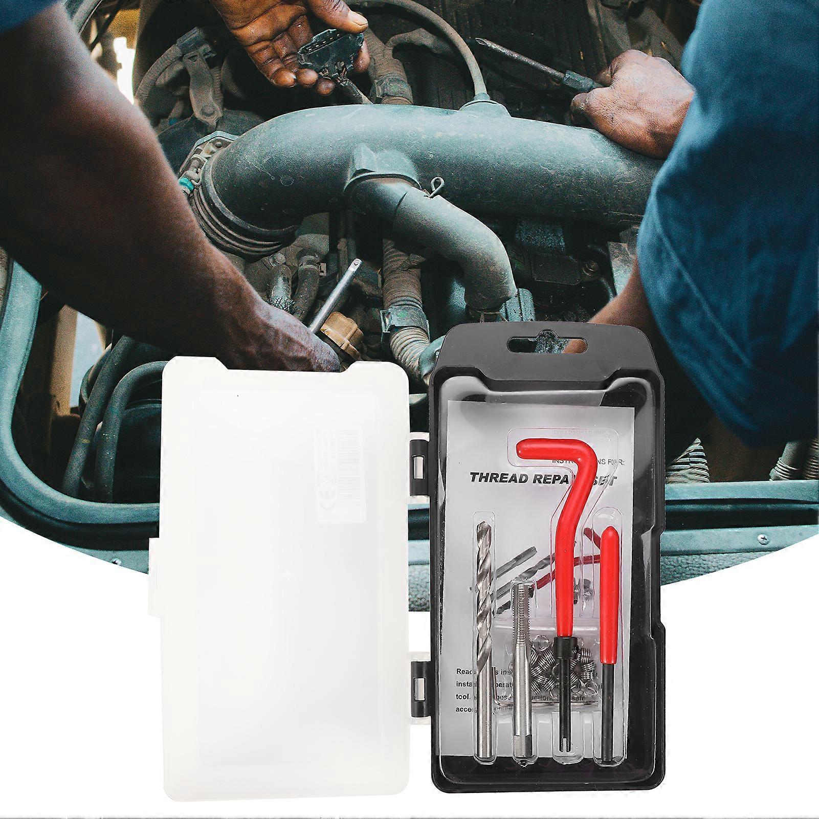 Kit de réparation de filetage M6 x 1,0, 25 pièces, compatible avec Helicoil, filetages endommagés de 6 mm