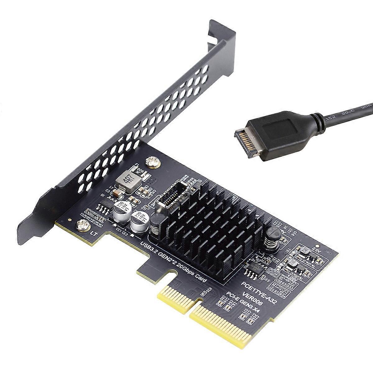 UC-104-EF USB 3.2 Gen2 Type-E 20Gbps Front Panel Socket to PCI-E 4X Express Card Adapter