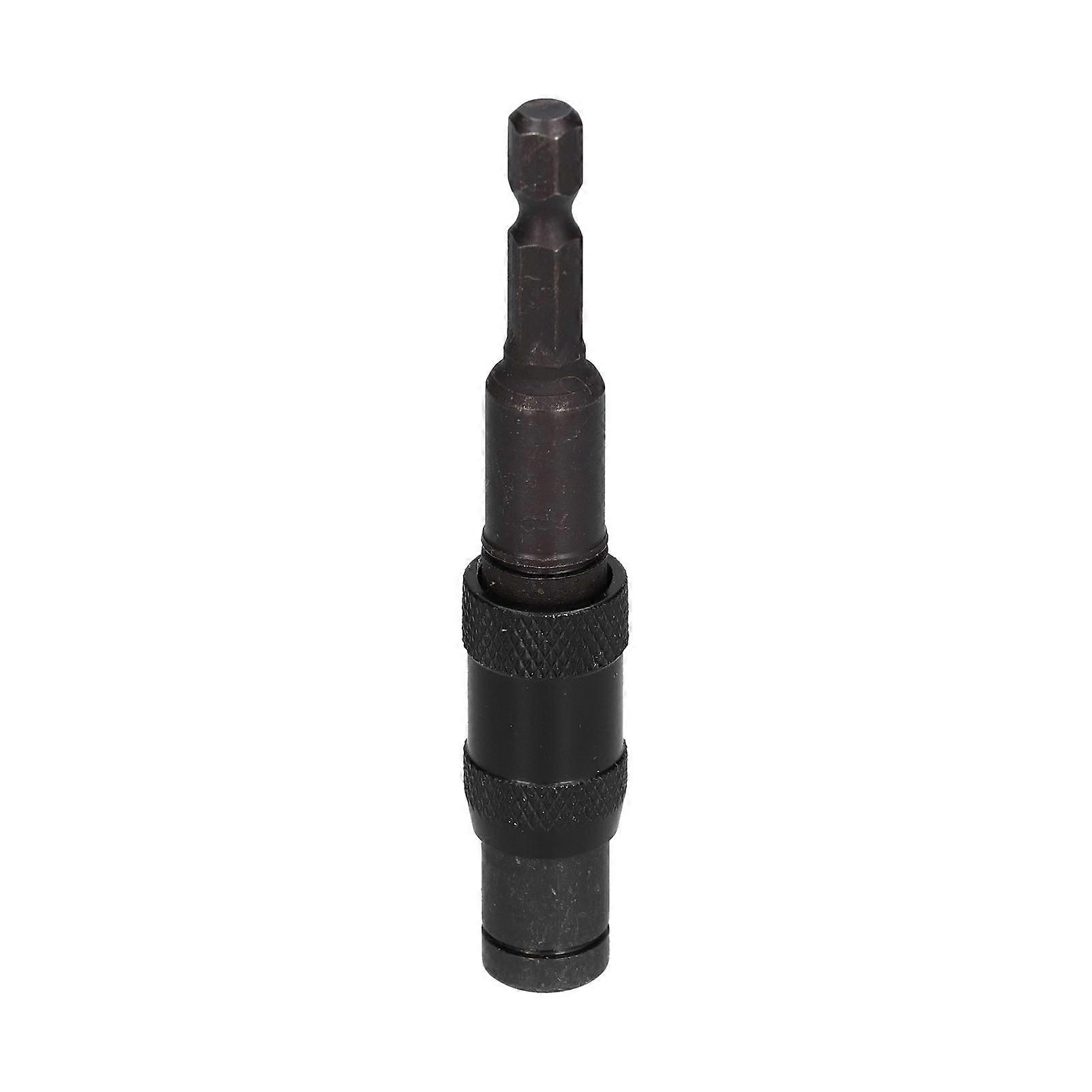 Hex Bit Tip Holder with Self Locking Extension Rod, Chrome Vanadium Steel, Multi Angle Design, Compatible with Electric Drill & Screwdriver, Black