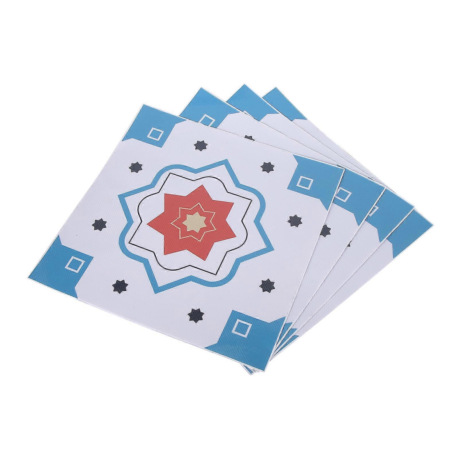 Marble Tile Sticker Set 4Pcs 3D Self-Adhesive Wallpaper for Bathroom Kitchen Bedroom Decorative Wall Decal