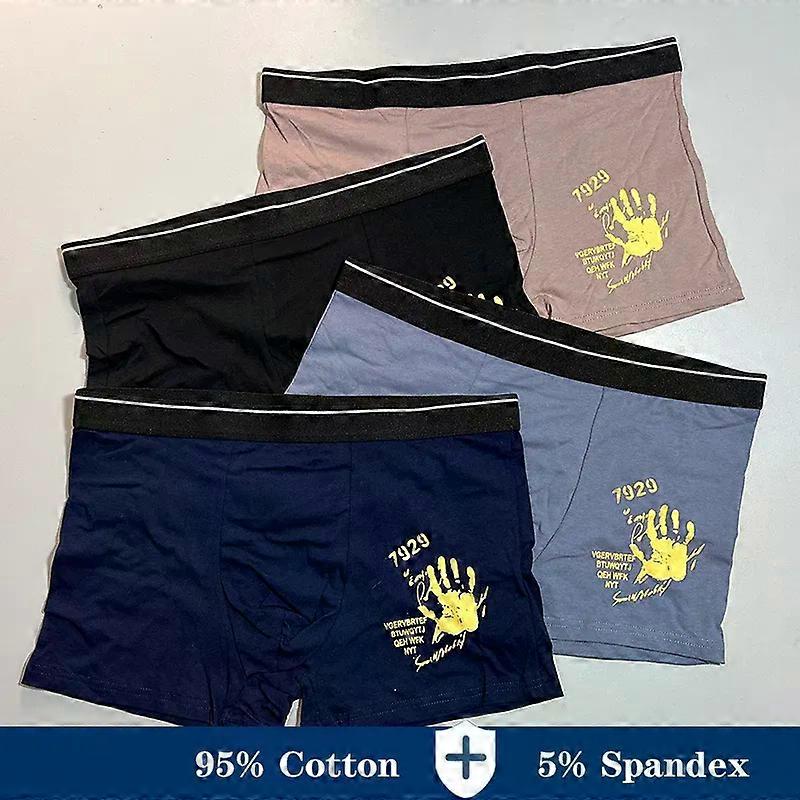 4db / tétel férfi fehérnemű pamut nyomtatott boxer rövidnadrág férfi pár szexi bugyi készlet calecon nagy méret u domború alsónadrág L-5XL