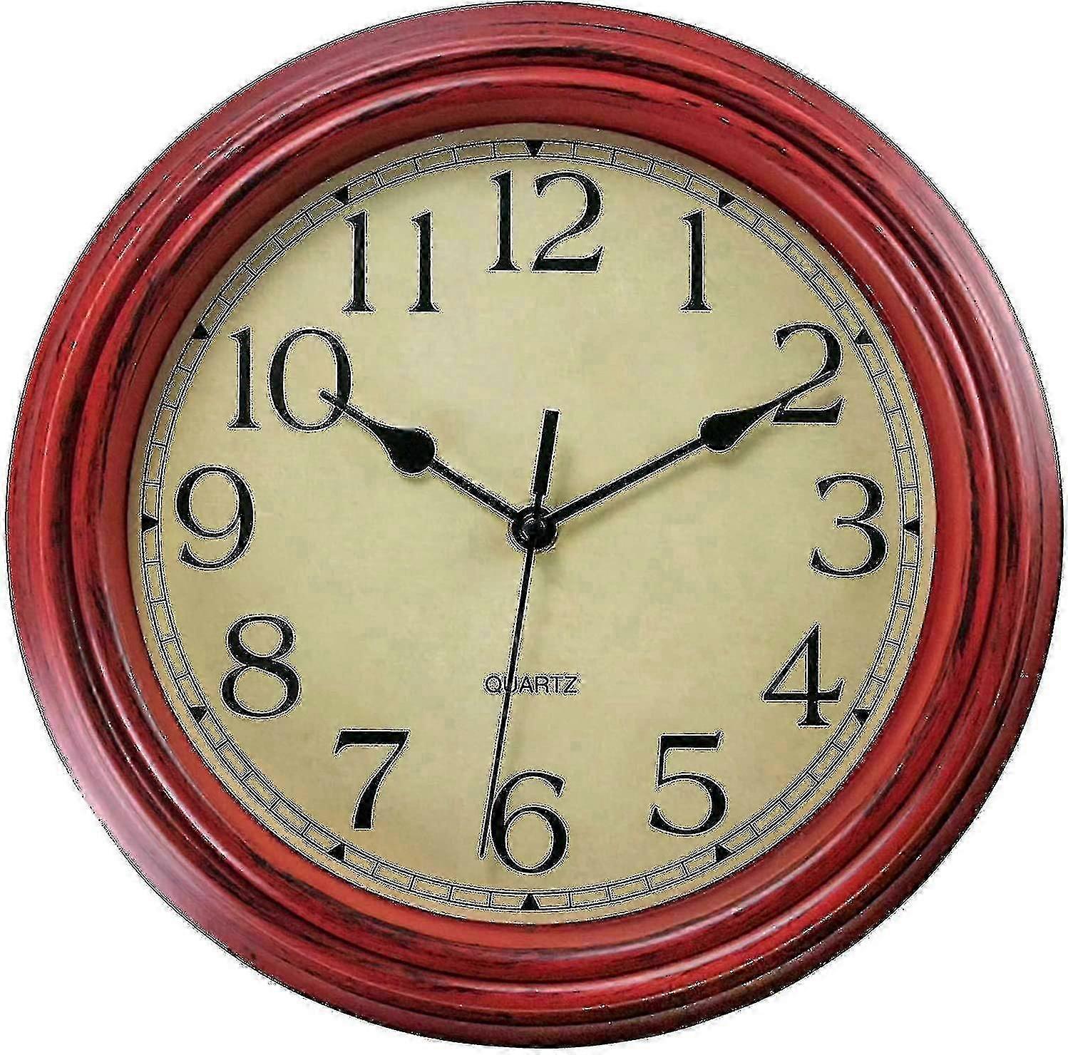 Silent No Tick Round Retro Quartz Clock Wall Clock (12 Inches)