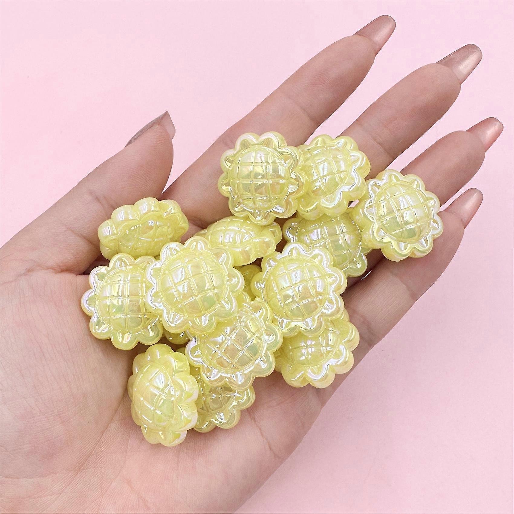 High quality Spacer Loose Beads For Jewelry Making Candy Color Sunflower Thickness 11.5mm Creative Beaded Material 10Pcs/23.5mm Acrylic With Hole