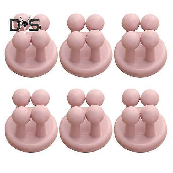 6Pcs Self-Adhesive Shower Razor Holder Storage Hooks Easy to Install Bathroom Wall Mounted Hooks Toothbrush Hangers