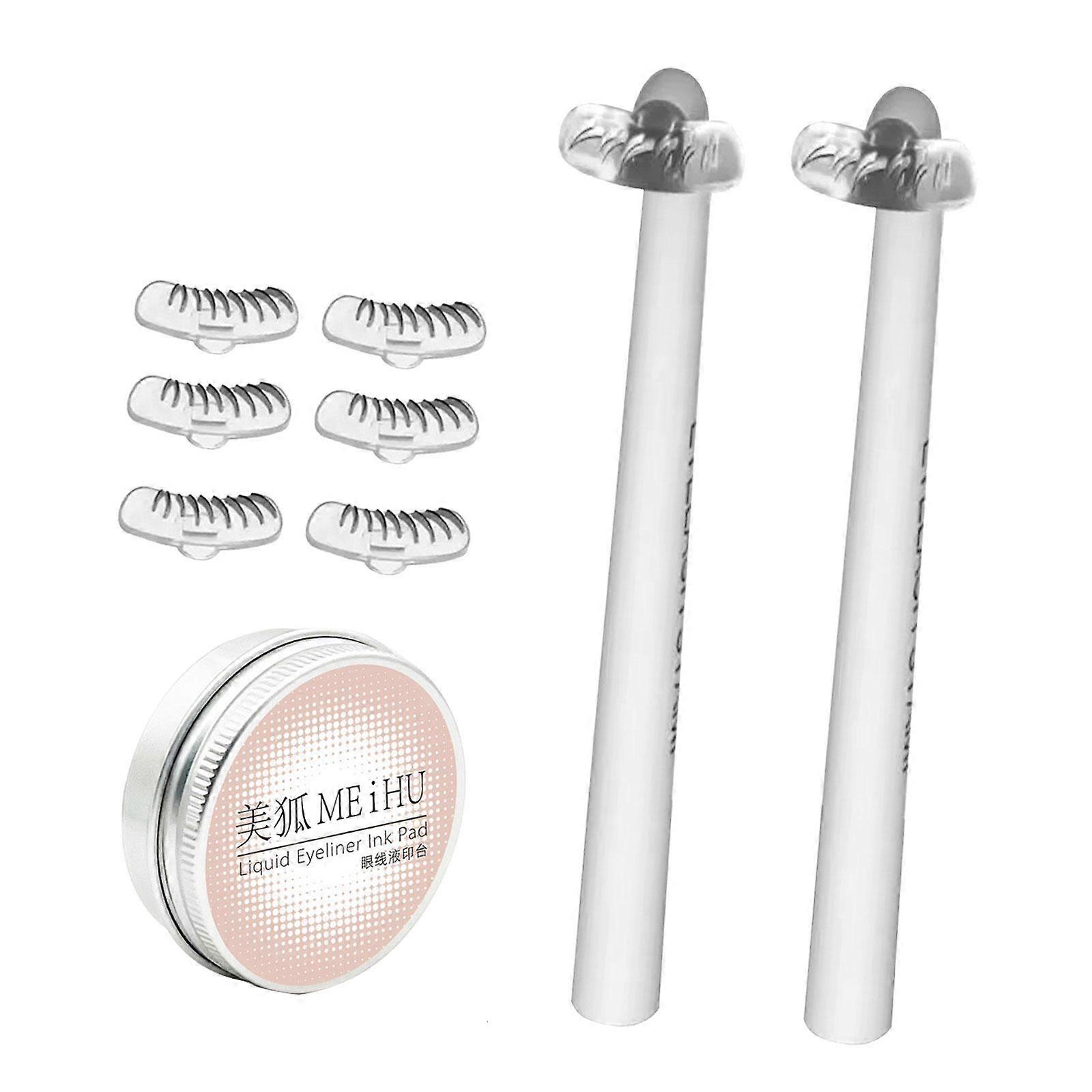 Eyelash Stamps Stencil Lazy Quick Makeup Lashes Template with Stamp Pad Beginner
