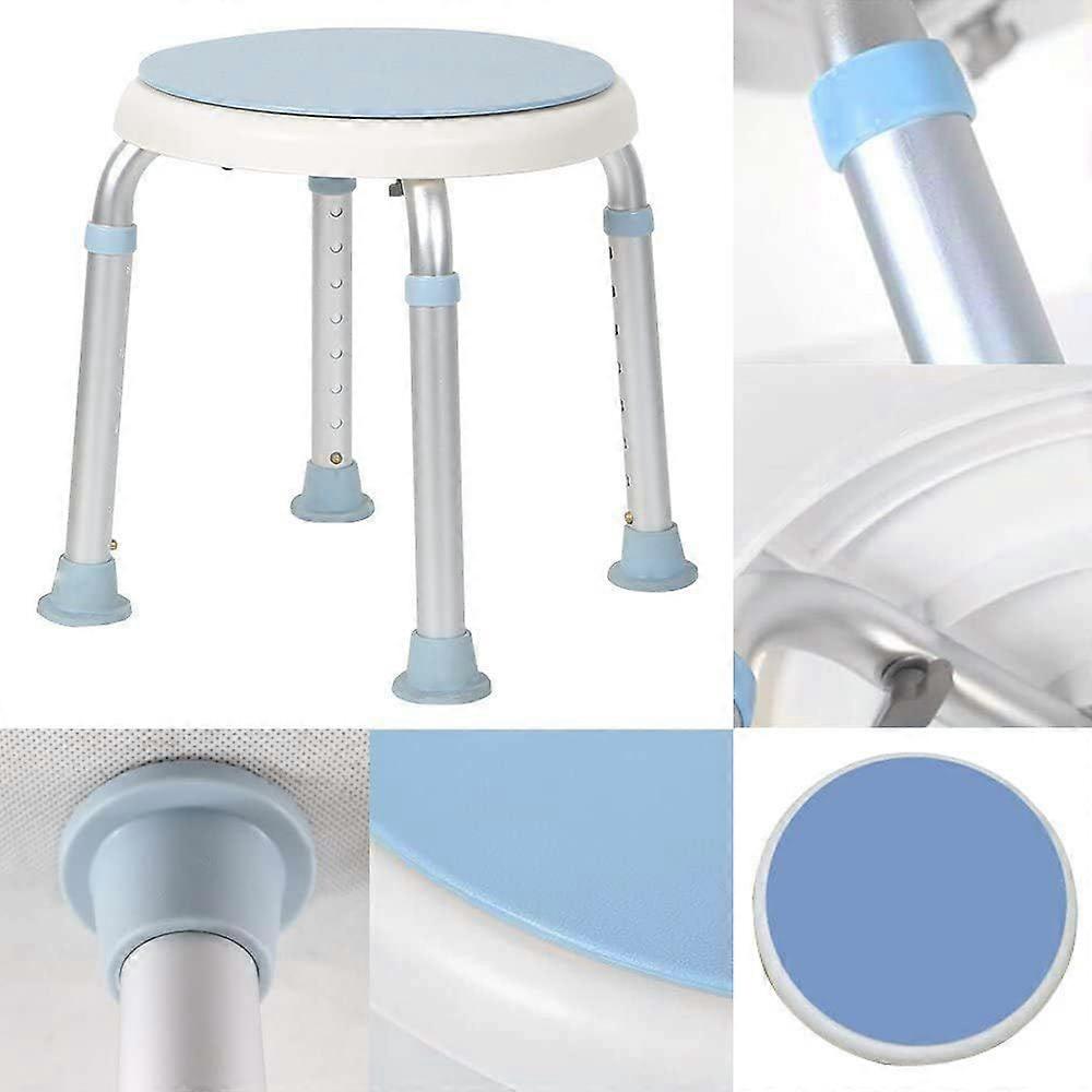Healthcare shower stool, rounded surface, with rotating seat