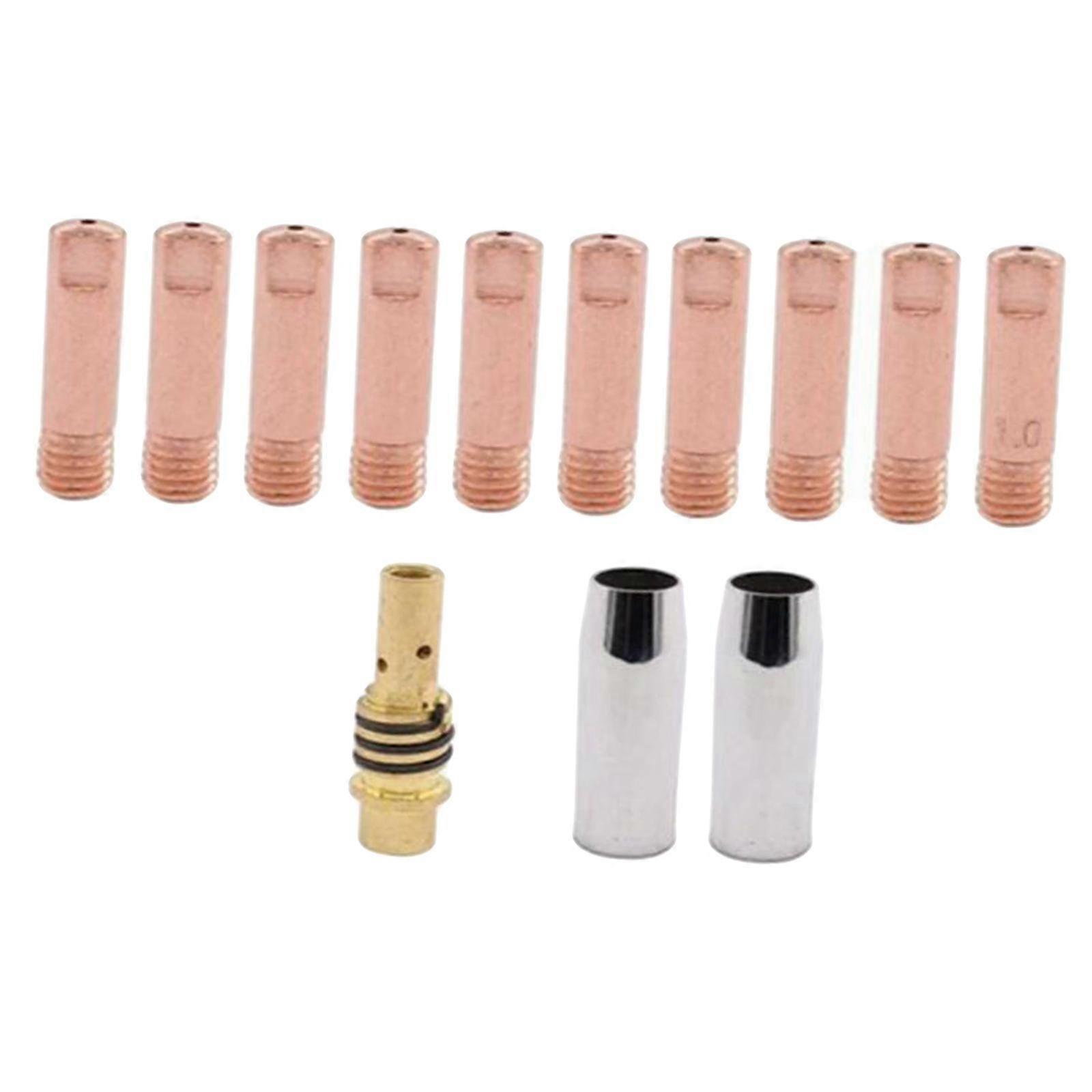 Welding Torch Consumables Kit,13pcs Welding Torch Parts Tip Gas Nozzle Tip