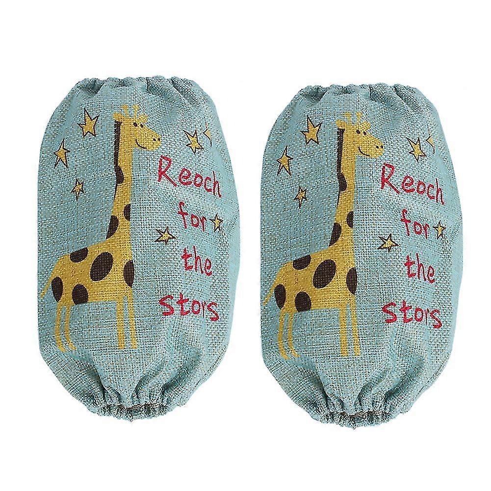 Household Cotton and Linen Giraffe Pattern Oversleeves Kitchen Anti-fouling Oversleeves