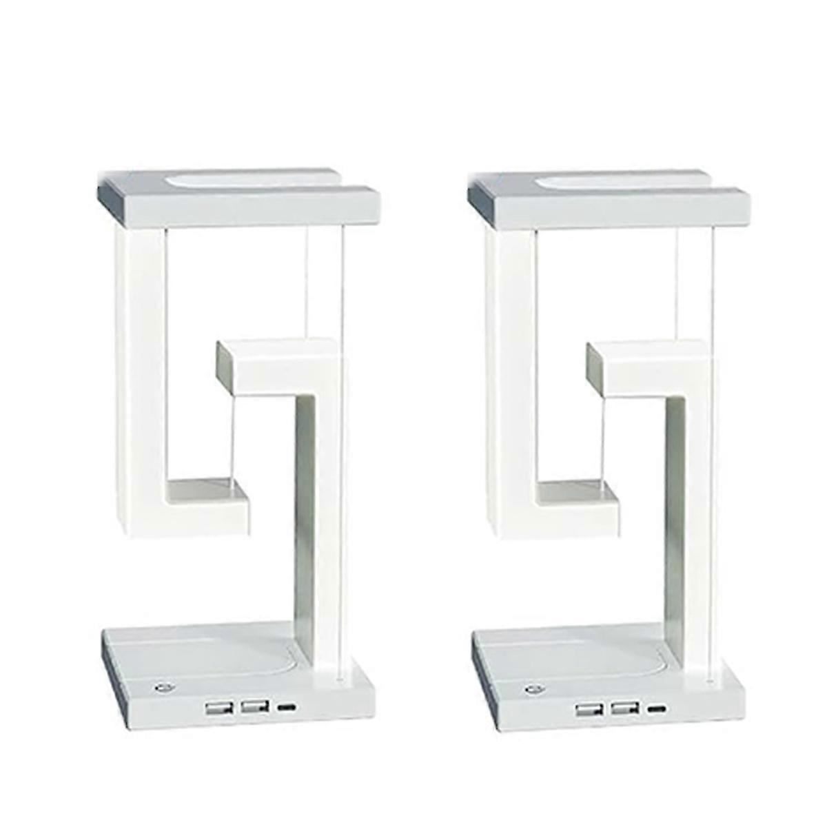 Candeeiro de mesa suspenso, carregamento sem fio para celular, luz noturna