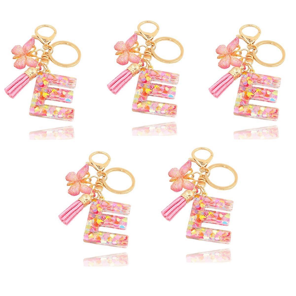 Type E Fashionable Pink Letter Keychain Butterfly Keychain
