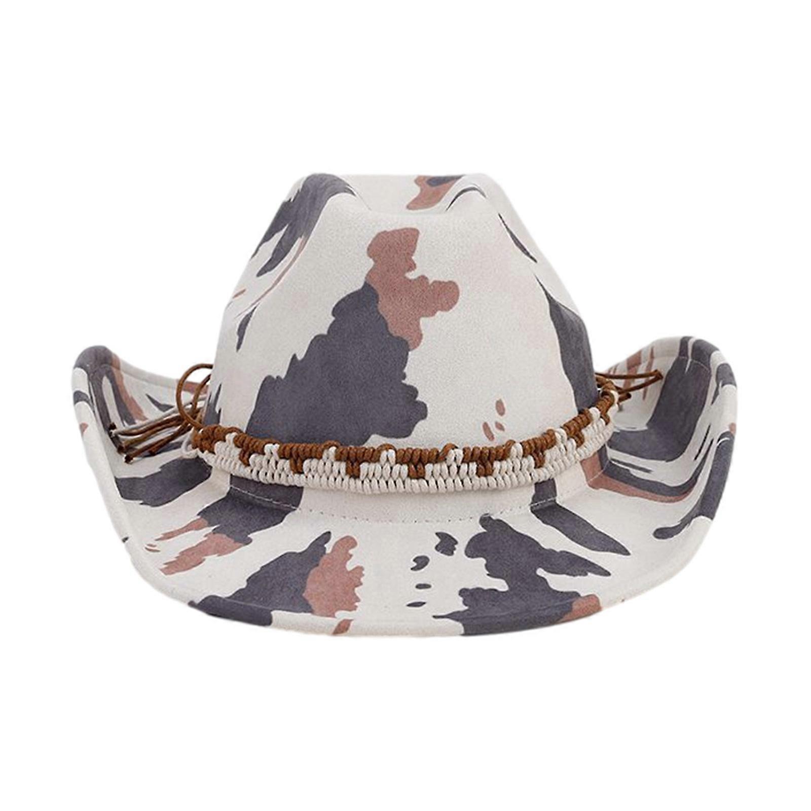 Summer Breathable Cowboy Hat Western Style Large Brim Hat Fedoras