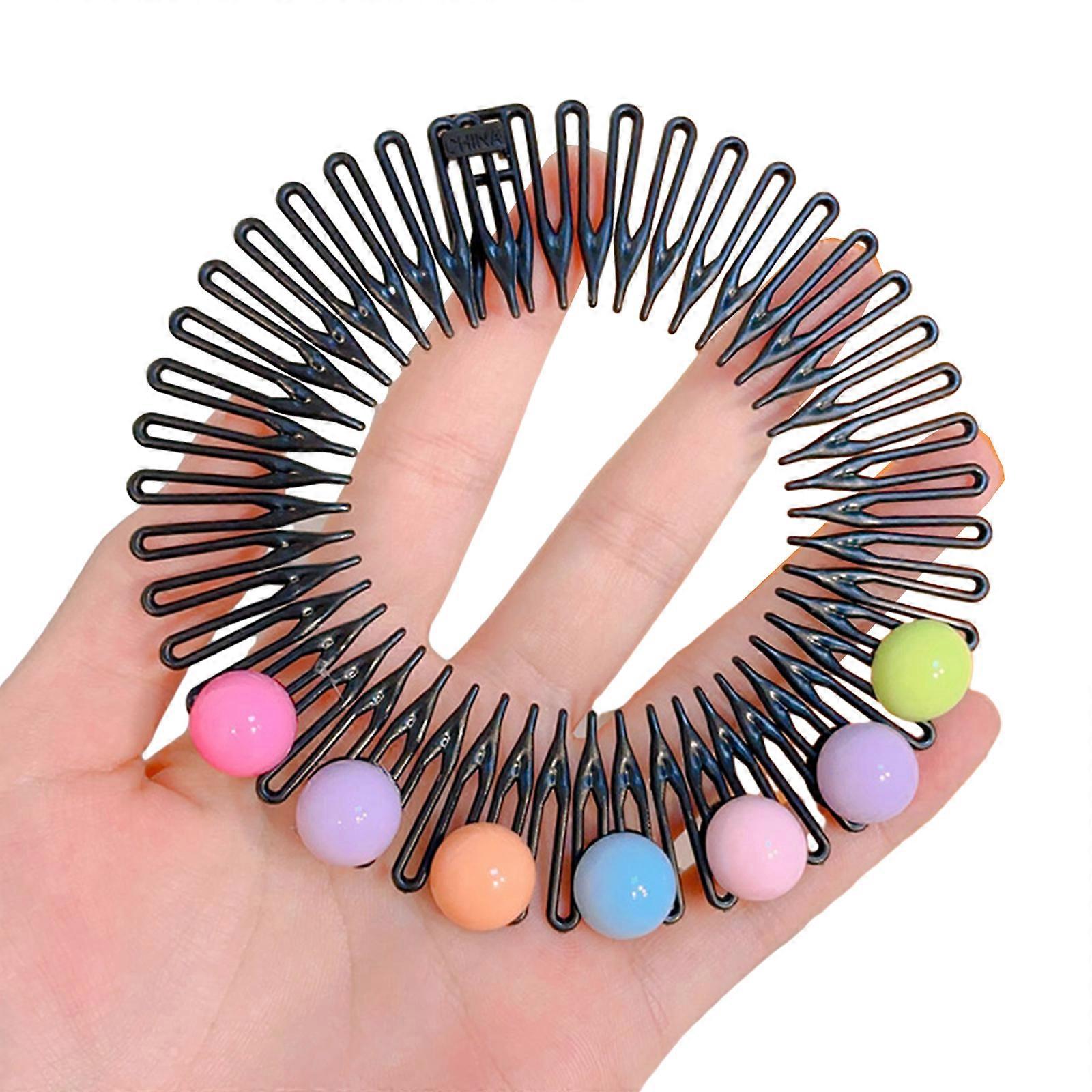 Extensible Cercles Complets Peigne En Plastique Circulaire Peigne À Cheveux Extensible Porte-Bandeau Pour Femmes Filles Peigne Pinces À Cheveux