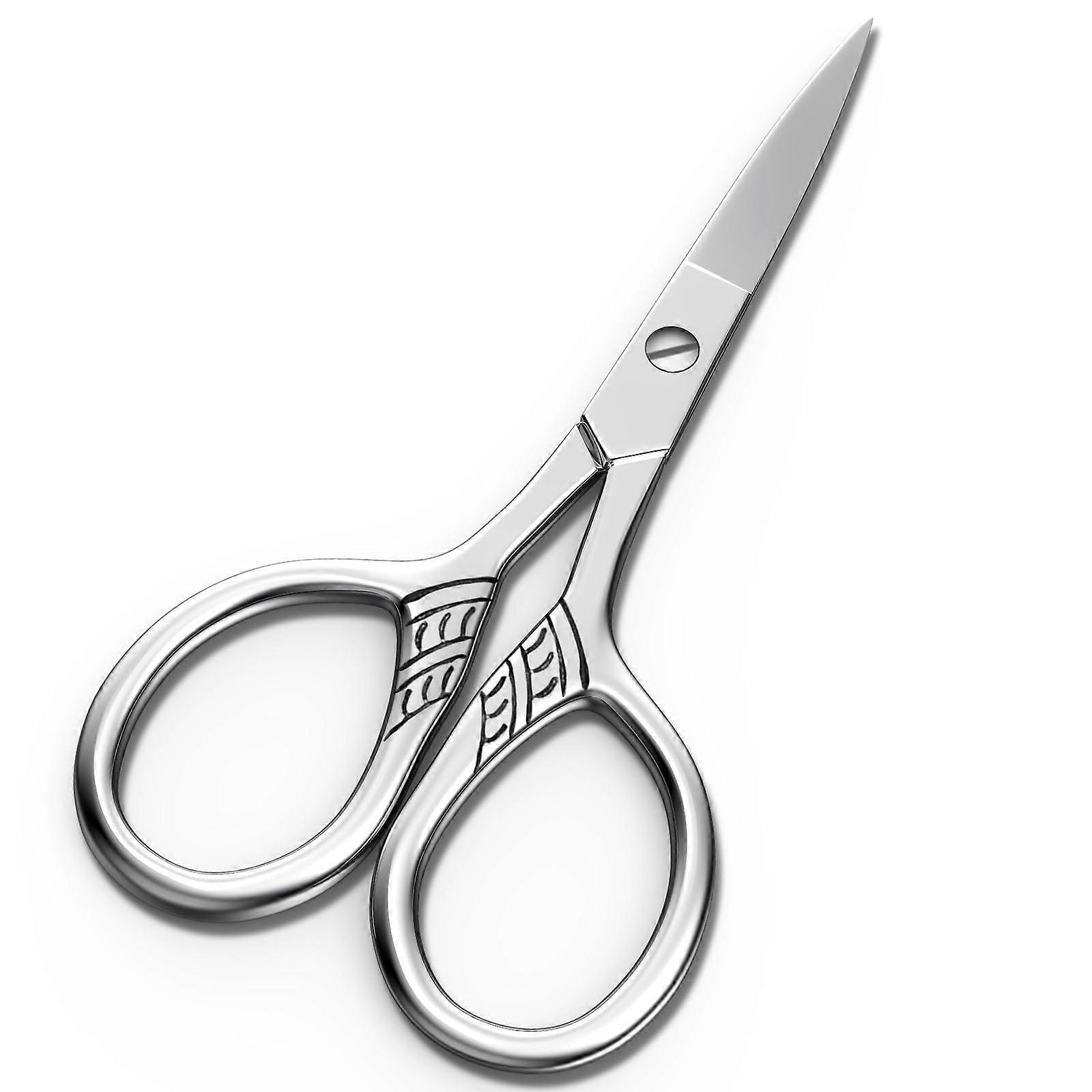Small Stainless Steel Precision Nose Hair Scissors with Safety Tip for Eyebrow and Ear Hair Grooming - Compact Design