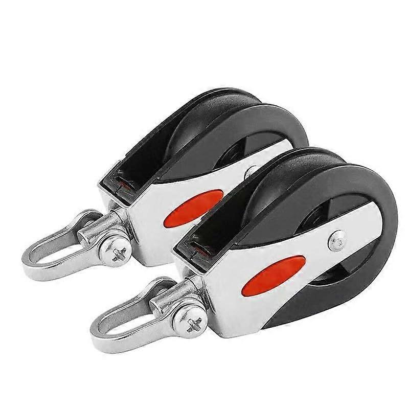 2pcs Boat 41mm Fixed Eye Pulley Block with Nylon Wheel, general