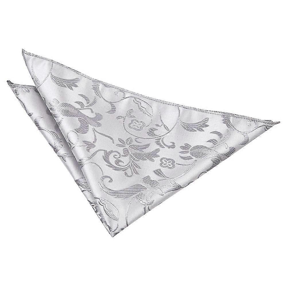 Silbernes Einstecktuch mit Blumenmuster QGF