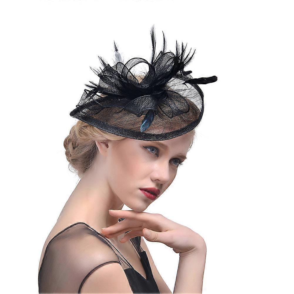 Γυναίκες Κόμμα Γάμος Fascinator Κοκτέιλ Καπέλο Band Αξεσουάρ Γαλλικά Πέπλο Headband Hair Clip