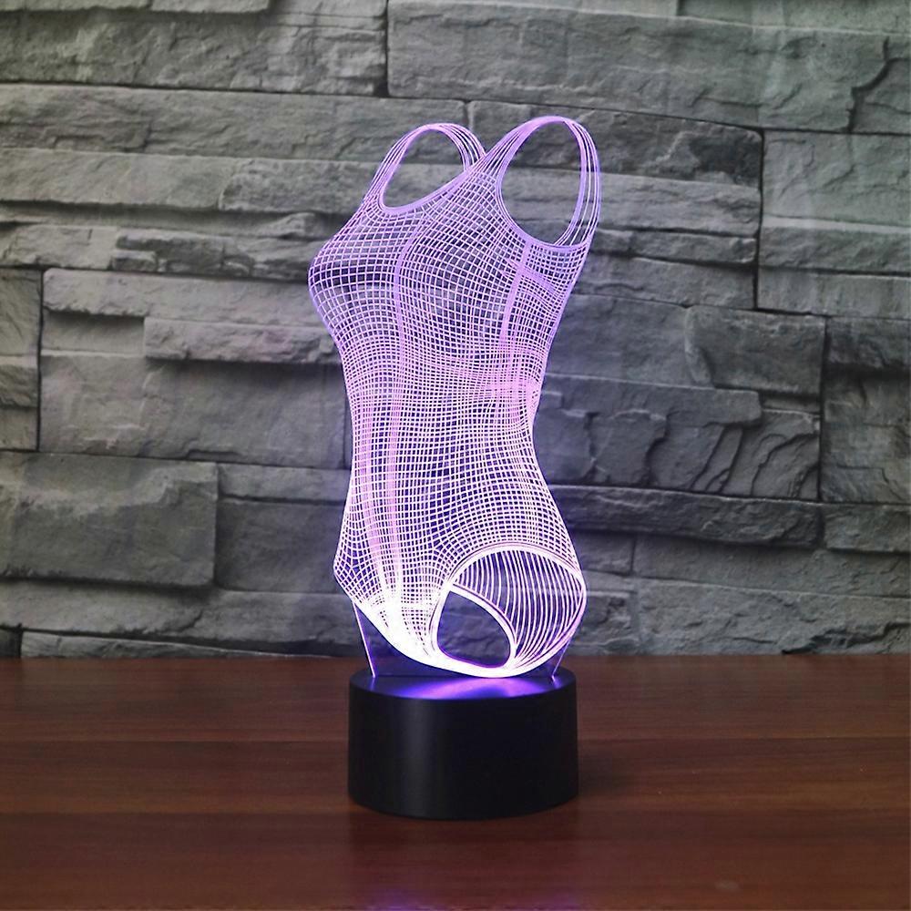Swimsuit Black Base Creative 3D LED Decorative Night Light, Rechargeable with Touch Button