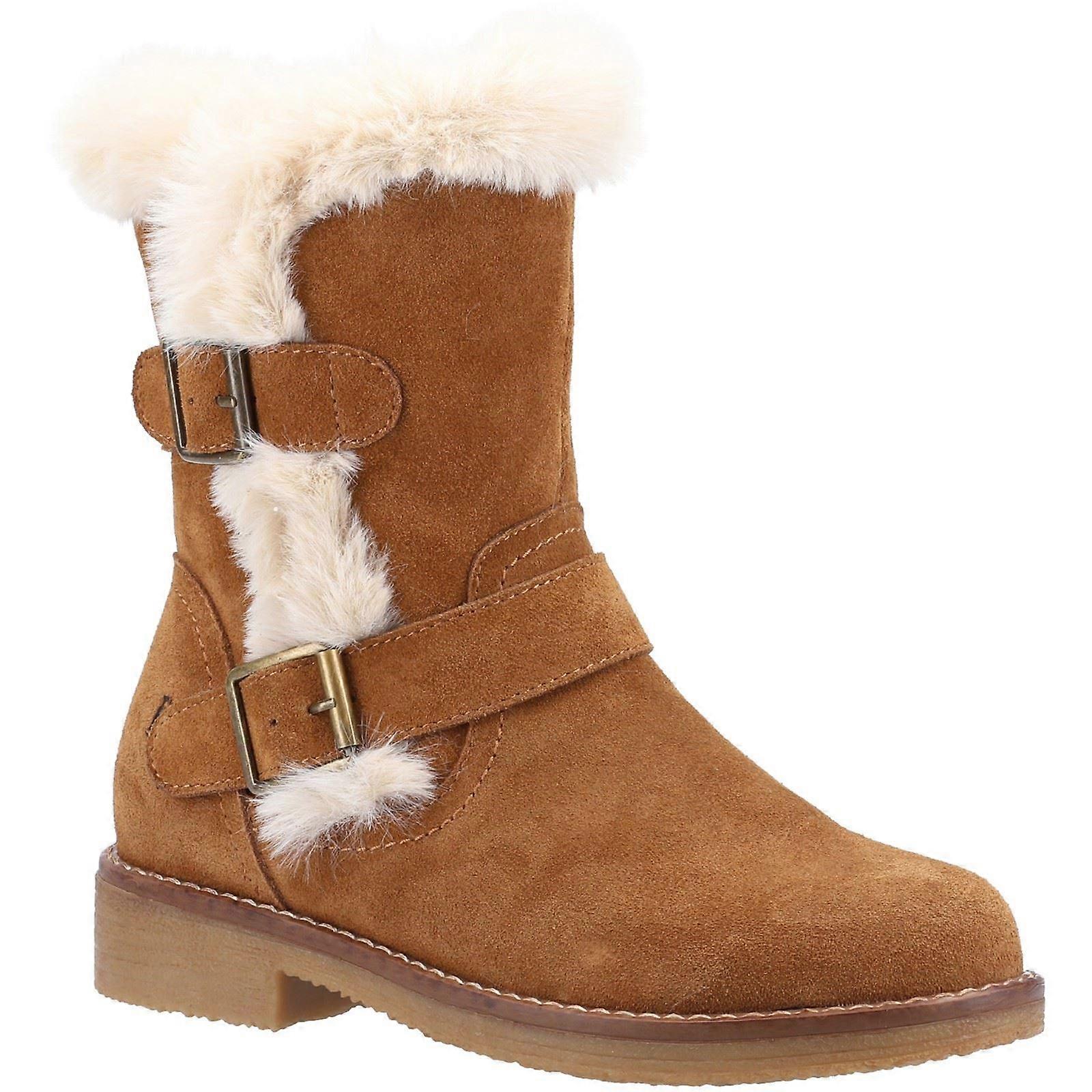 Hush Valpar Macie Tan Läder Kvinnliga Damer Mid Boot-8