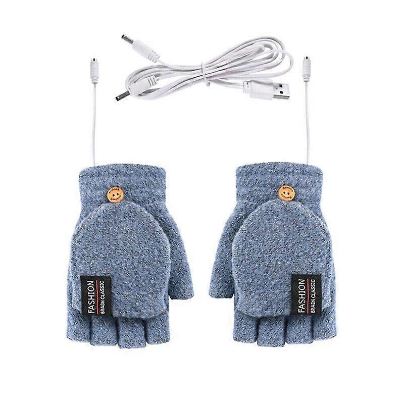 冬季电动充电手套加热手套全半指暖身器 USB