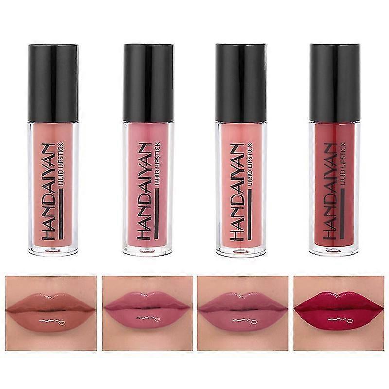 4pcs/set Matte Lip Gloss Set Liquid Lipstick Waterproof Long Lasting