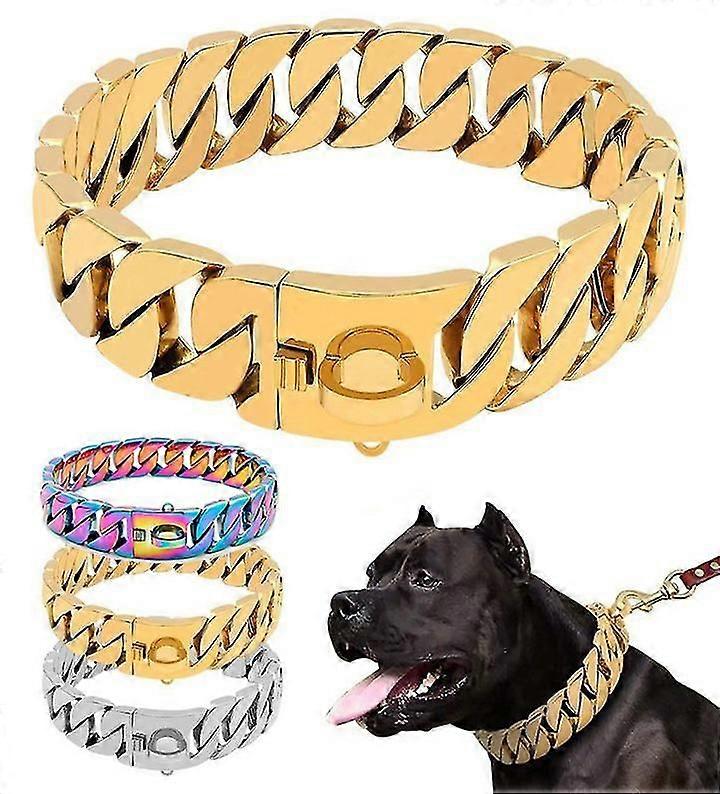 Nuovo collare a catena per cani in acciaio inossidabile oro o argento