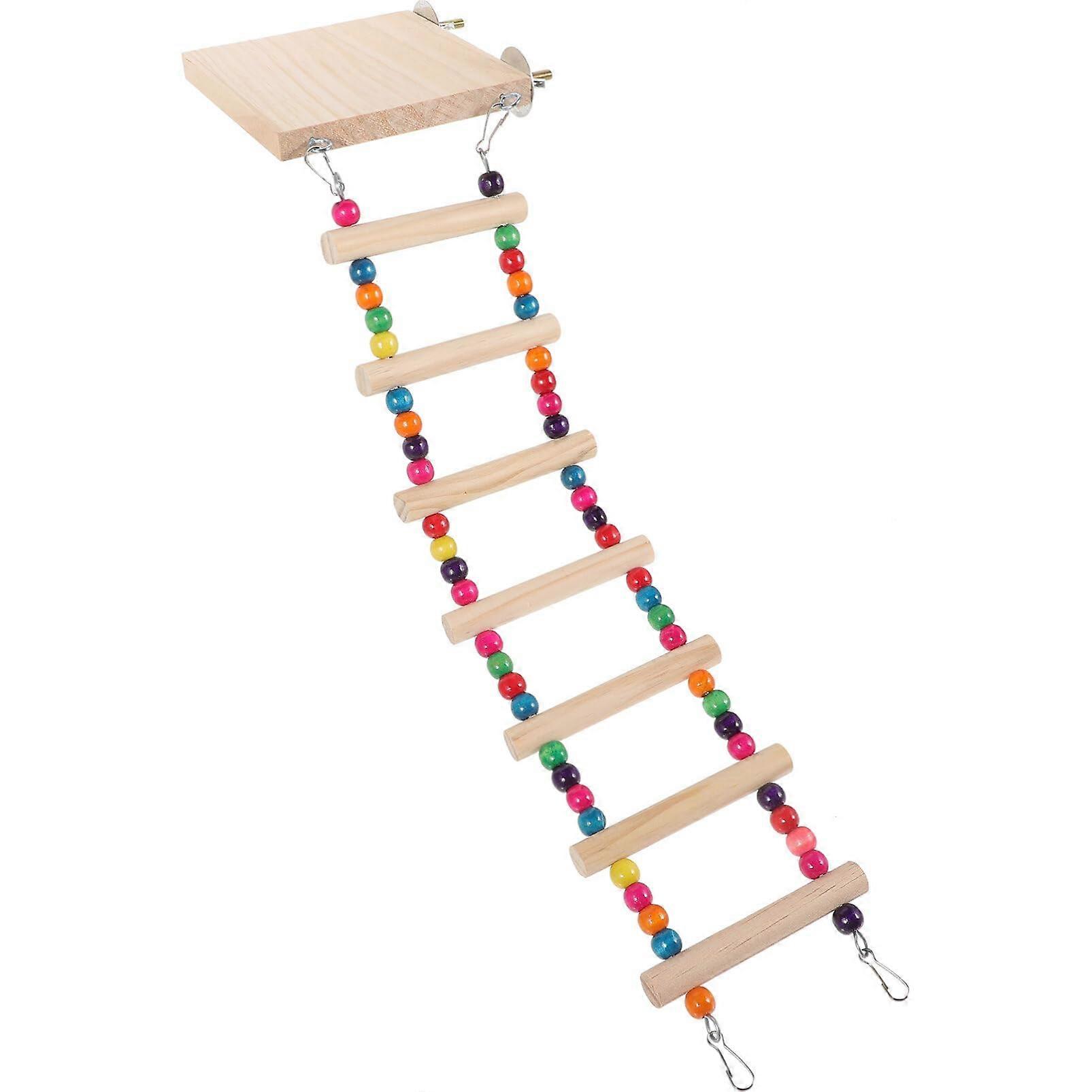 Bird Toy Rotating Ladder Bird Climbing Ladder Chewing Toy Swing Stand Stand Bar Ladder Perching Platform with Ladder Bird