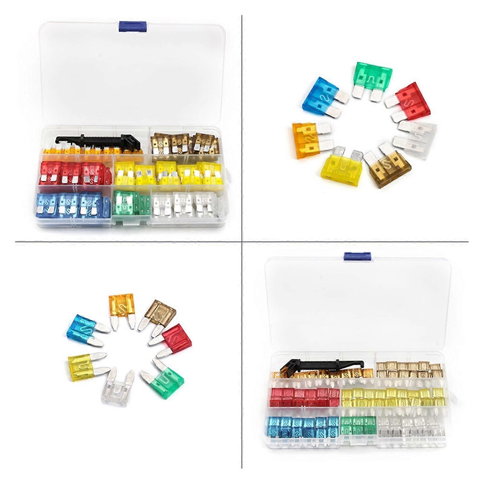 242pcs 5-30 AMP Mini Auto Fuse Kit ATC Fuse Blade Nylon Aluminum Multicolor With Black Fuse Key