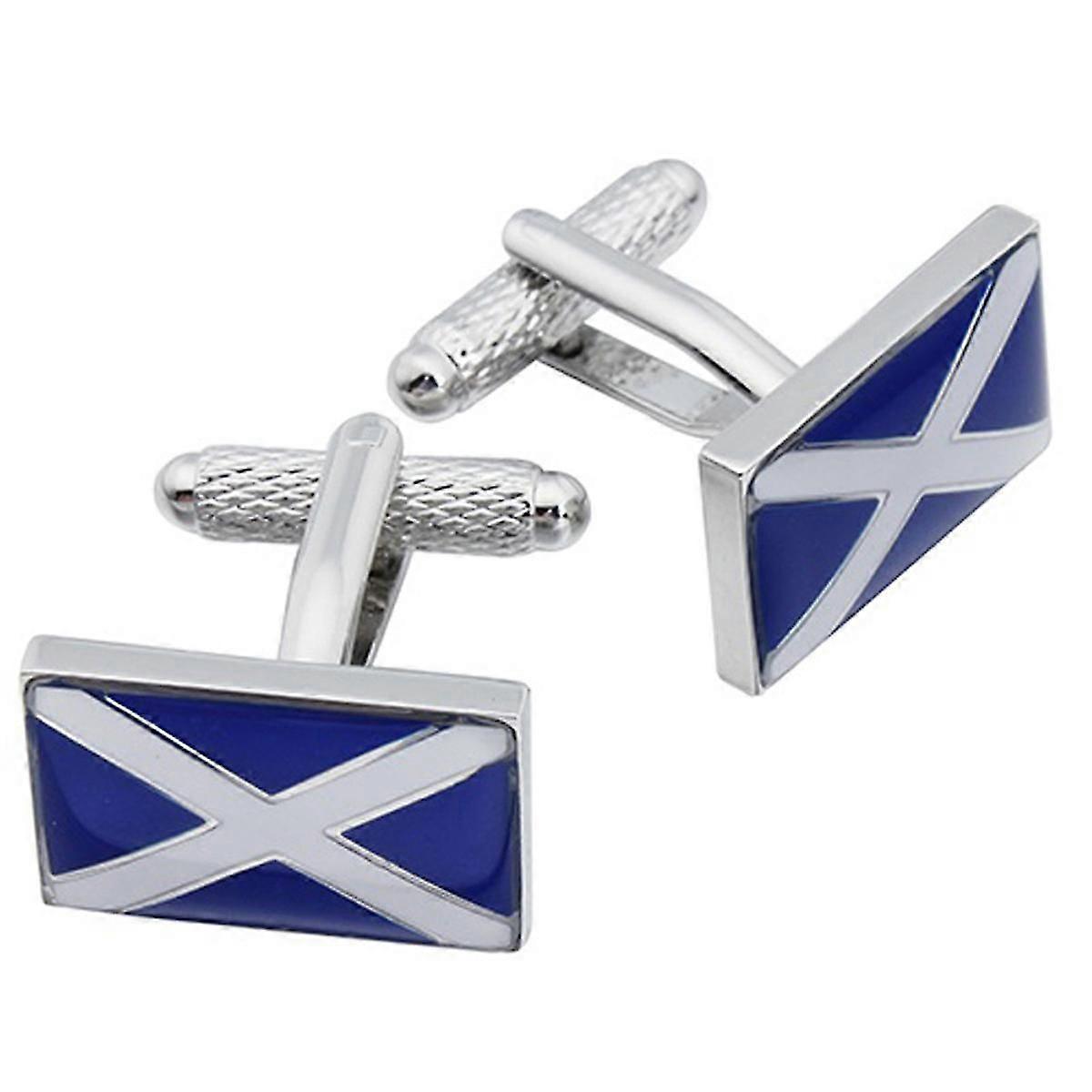 St Andrews Cross Cufflinks By Onyx Art - Gift Boxed Scotland Scottish Scots Flag